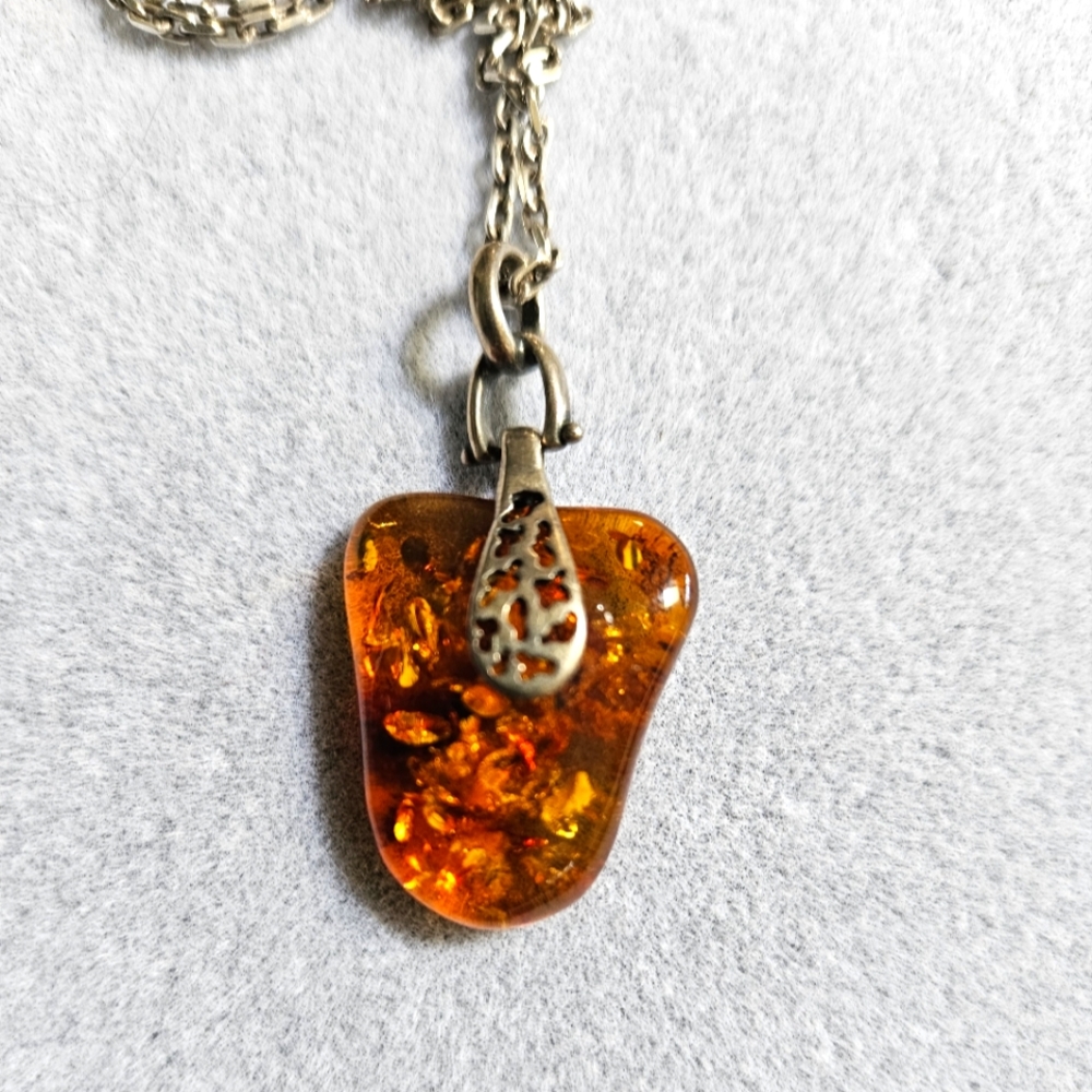 Baltic Amber Sterling Silver Necklace
